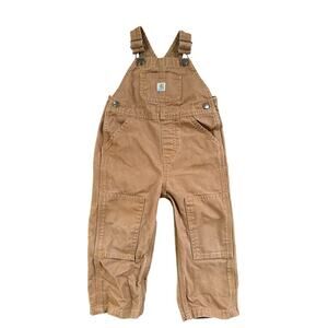 Toddler Carhartt Duck Bib Overalls Brown 100% Cotton Unlined Size 2T